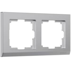Рамка 2-постовая Werkel Stark W0021806 серебряный