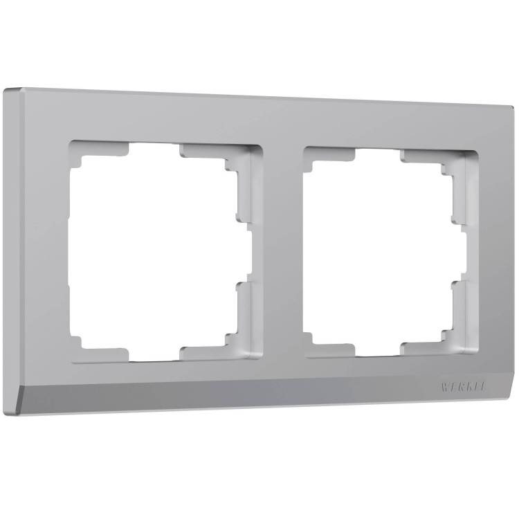 Рамка 2-постовая Werkel Stark W0021806 серебряный
