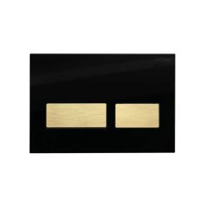 Кнопка смыва Cezares Lux LUX-GN-2-BORO черное стекло, брашированное золото