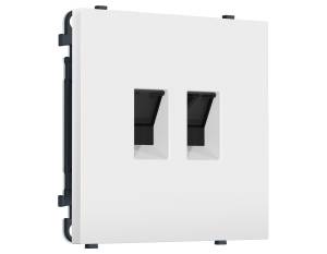 Комплект механизма компьютерной двойной розетки Ambrella Volt Sigma MS132110 белый матовый
