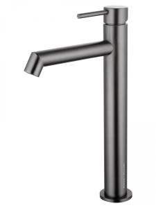 Смеситель для раковины Wonzon & Woghand WW-H1064-BGG высокий, темный графит