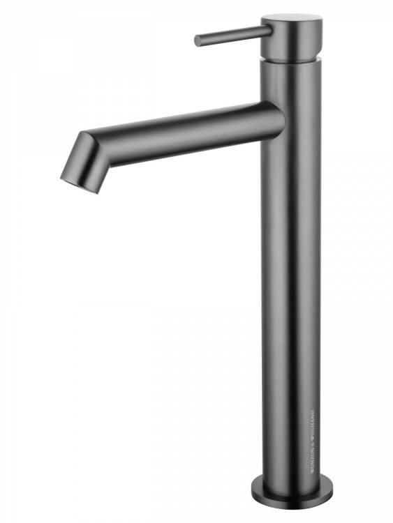 Смеситель для раковины Wonzon & Woghand WW-H1064-BGG высокий, темный графит