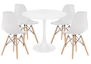 Обеденная группа Woodville Авина 528189 white, стулья пластик