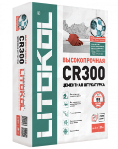 Штукатурка Litokol CR300 цементная высокопрочная 25 кг серый