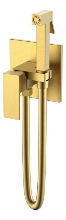 Гигиенический душ со смесителем Boheme Qubic 477-MG, Matt Gold
