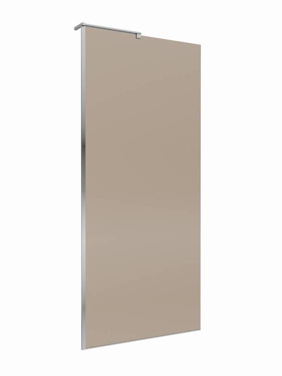 Душевая перегородка BelBagno UNO-L-1-TB-90-BR-Cr профиль хром, стекло тонированное, 90x200