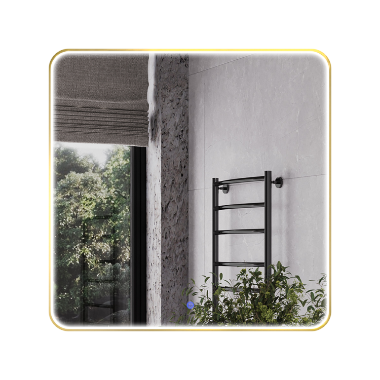 Зеркало Comforty Сириус-80 00-00020722 с подсветкой, золотой матовый