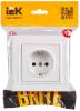 Розетка 1-местная с заземлением и шторками IEK Brite BR-R14-16-K01-F белый фото 7
