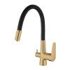 Смеситель для кухни Esko Coral CL03GB с подключением к фильтру, золото, черный
