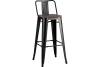 Стул барный Stool Group Tolix YD-H765E-W KD LG-01 черный глянцевый/темное дерево