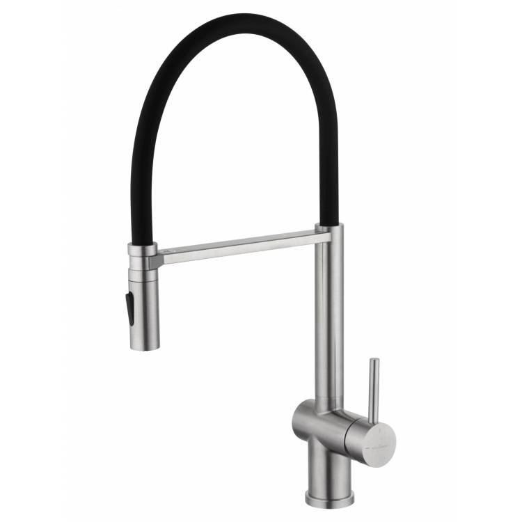 Смеситель для кухни Wonzon & Woghand WW-88438003-BN с гибким изливом, брашированный никель