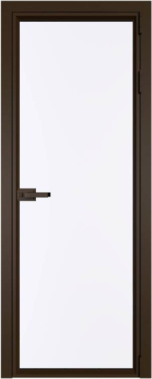 Межкомнатная дверь Profil Doors 1 AV цвет профиля Деорэ, стекло безопасное 6 мм монохром белый просветленный 800x2000