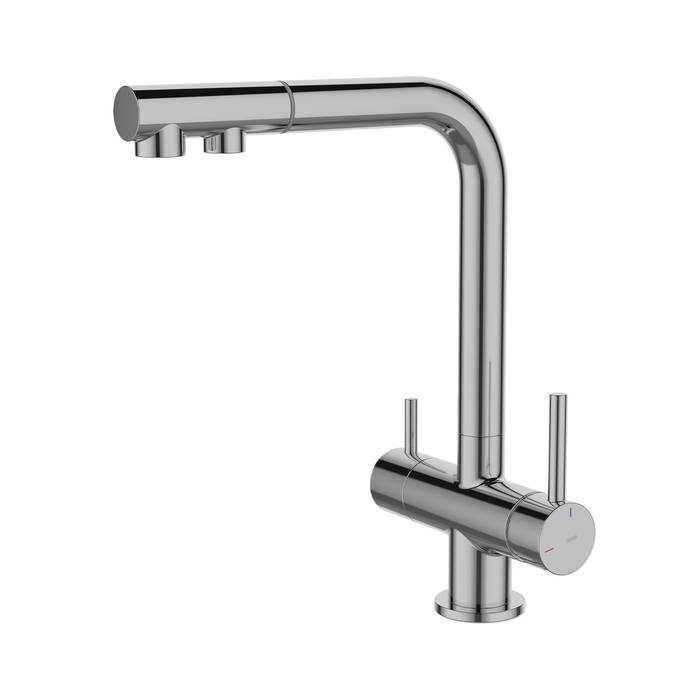 Смеситель для кухни Iddis Umbra UMBSBPFi05 с выдвижным изливом и каналом для фильтра, хром глянцевый