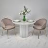 Стол Bradex Home Aura RF 0807 керамогранит Calacatte gold (глянец), белый 110x110x75 фото 15