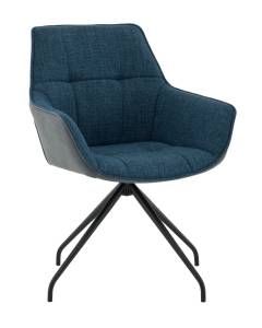 Кресло Stool Group Кимберли AV 344 W797/K12-K20PM-9005 синий, рогожка, замша, вращающееся