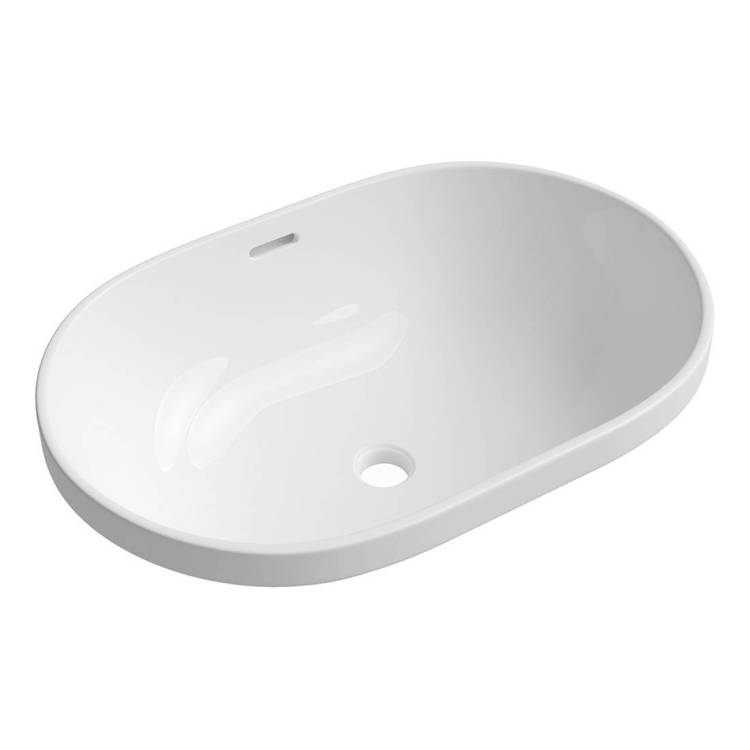 Раковина Aqueduto Inserto INS0110 60 см, белая глянцевая
