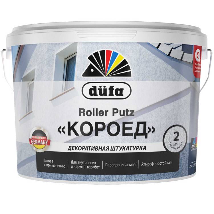 Штукатурка декоративная роллерная Dufa Retail Roller Putz короед матовая 25 кг