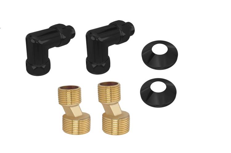 Комплект подключения Aquatek AQ 3020BL 3/4"х1/2", угловой, черный муар