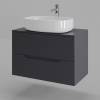 Тумба с раковиной Orange Line Li-80TugMDF+B04-600W графит матовый, 80.5 см фото 3