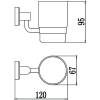 Стакан стеклянный с настенным держателем Savol 95 S-009558 хром фото 2