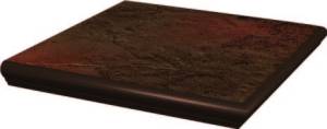 Ступень Paradyz Semir Brown наружная с капиносом структурная 33x33