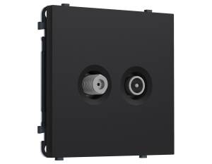 Комплект механизма TV розетки оконечной+SAT Ambrella Volt Sigma MS993310 черный мягкое касание