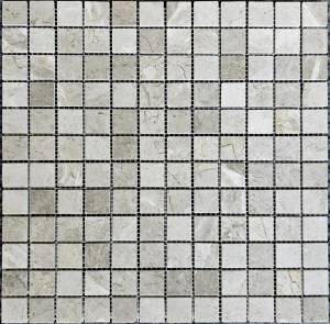 Мозаика Pixel Mosaic Мрамор PIX 330 Tundra Grey 2.3x2.3 Полированная 30.5x30.5х4