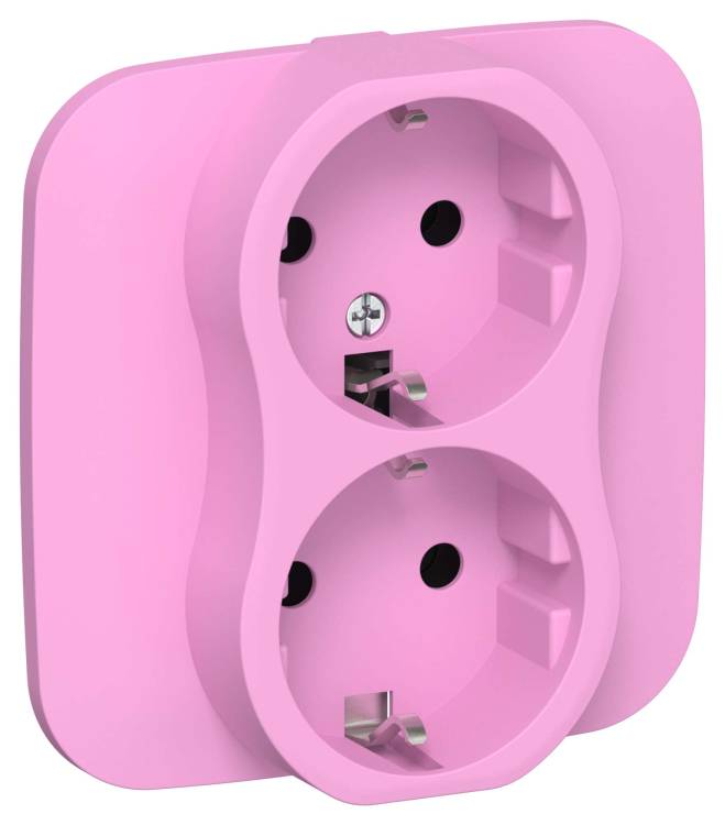 Розетка 2-местная с заземлением IEK Flite FI-R21A-16-1-K99 пурпурный