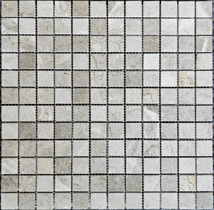 Мозаика Pixel Mosaic Мрамор PIX 330 Tundra Grey 2.3x2.3 Полированная 30.5x30.5х4