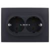 Розетка 2-местная с заземлением IEK Skandy SK-R21-16-K53-F графит фото 3