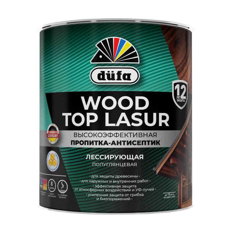 Антисептик лессирующий Dufa Wood Top Lasur 12 бесцветный 0.9 л