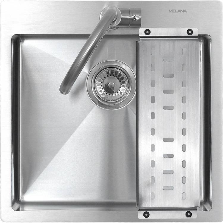 Мойка кухонная Melana ProfLine R5050H с коландером, сатин