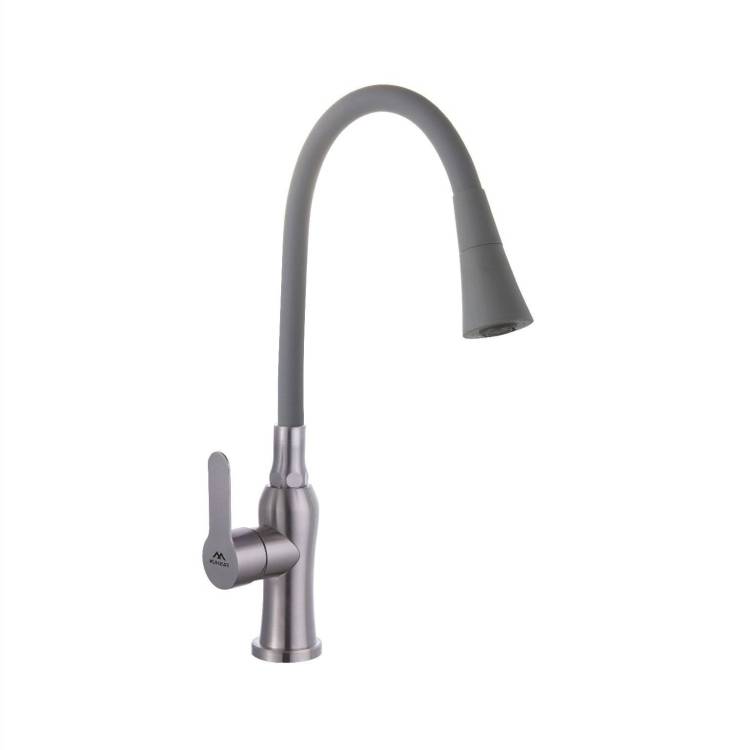 Смеситель для кухни Fashun A54801+N7357 с гибким изливом, серый сатин