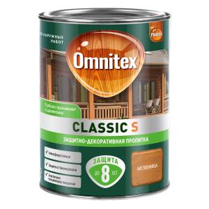 Пропитка декоративная для защиты древесины Omnitex Classic S лиственница 0.9 л