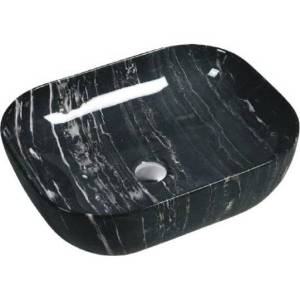 Раковина SantiLine SL-7029 50 см, под мрамор, черная