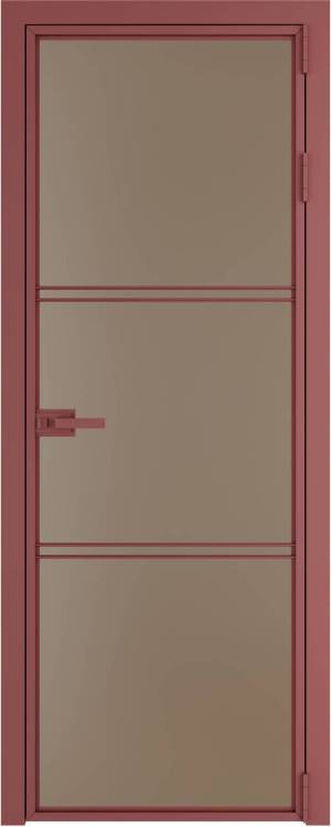 Межкомнатная дверь Profil Doors 3 AX цвет профиля Красный антрацит, стекло безопасное 6 мм монохром капучино 700x2000
