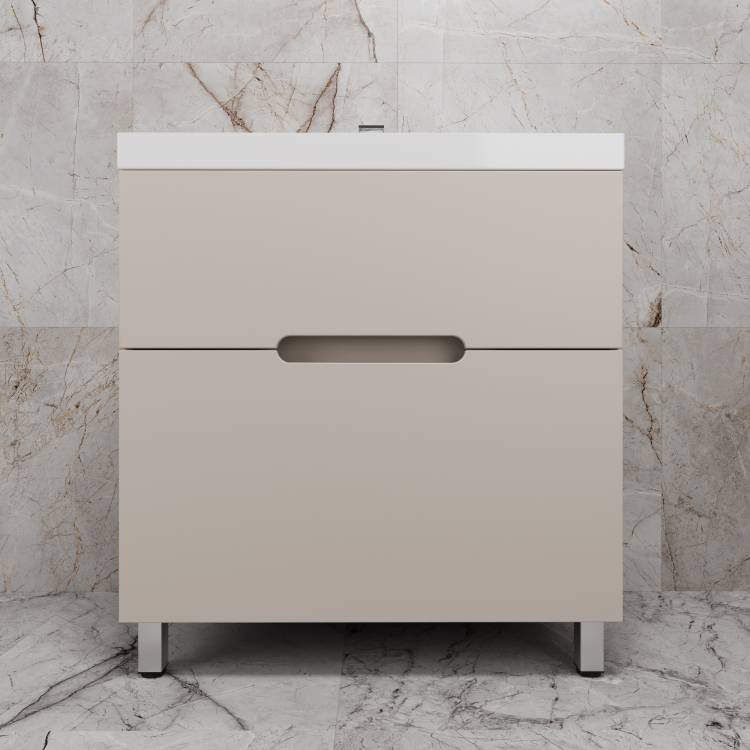 Тумба под раковину Style Line Матис 80 ЛС-00002437 напольная, крем, 80x82x45