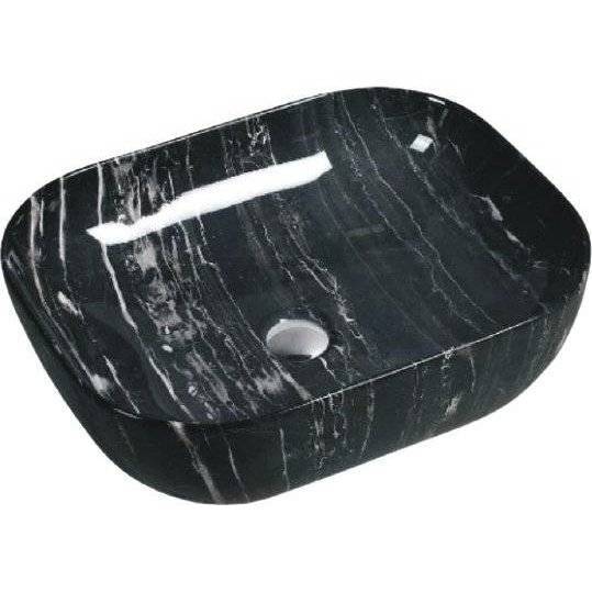 Раковина SantiLine SL-7029 50 см, под мрамор, черная