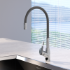Смеситель для кухни Avrora Kitchen AV9007G с высоким гибким изливом, хром/серый фото 5