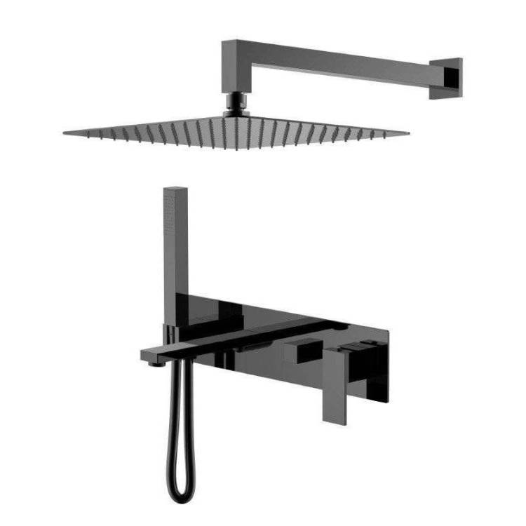 Душевой комплект Boheme Qubic 474-SGM Shine, оружейная сталь