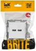 Розетка USB type A+A IEK Brite BR-U21-D31-K91 арктический белый фото 6