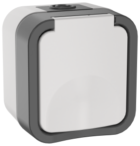 Розетка 1-местная с заземлением и крышкой IEK Tors TS-R16-16-55-K41 белый