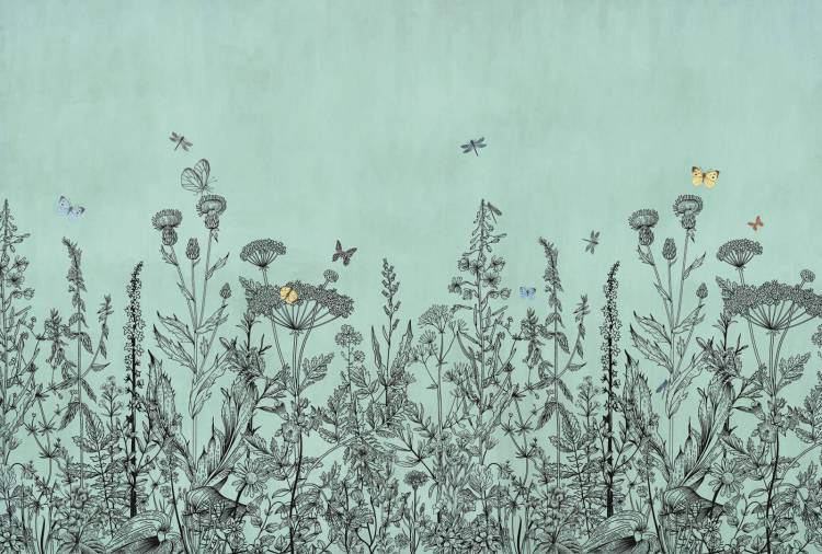 Фреска Ortograf Flora 31061 Adalina light gray sea Флора FLN