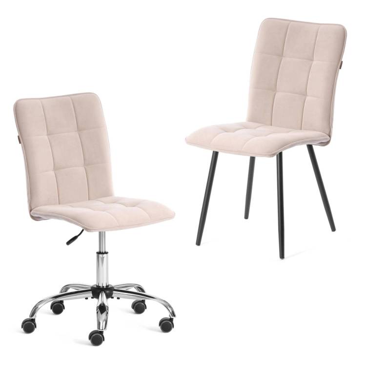 Набор из кресла и стула Tetchair Bari LT 25052 бежевый, черный, флок