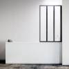 Шторка на ванну Veconi Palau PL-73BR профиль черный матовый, стекло прозрачное, 90x150