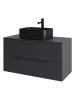 Тумба с раковиной Orange Line Li-100TugMDF+B02-460MB графит матовый, 100 см