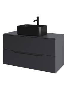 Тумба с раковиной Orange Line Li-100TugMDF+B02-460MB графит матовый, 100 см