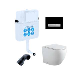Комплект Aquatek Европа SET BW AQUATEK ЕВРОПА-031 3в1 кнопка черный матовый, хром