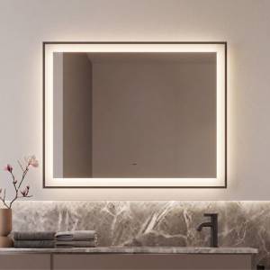 Зеркало Art&Max Monza AM-Mon-1000-800-DS-N-Nero с подсветкой, 100.4x80.1 см