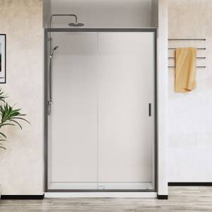Душевая дверь Vincea City VDS-5CT120CLGM профиль вороненая сталь, стекло прозрачное, 120x195